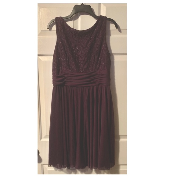 JH EVENINGS Plum Sparkly Cocktail Party Wedding Guest Dress NWT 14 - Picture 3 of 8